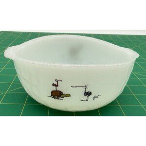 Vintage Fire King Anchor Hocking Johnny Hart Cereal Bowl BC Comics Dinosaurs